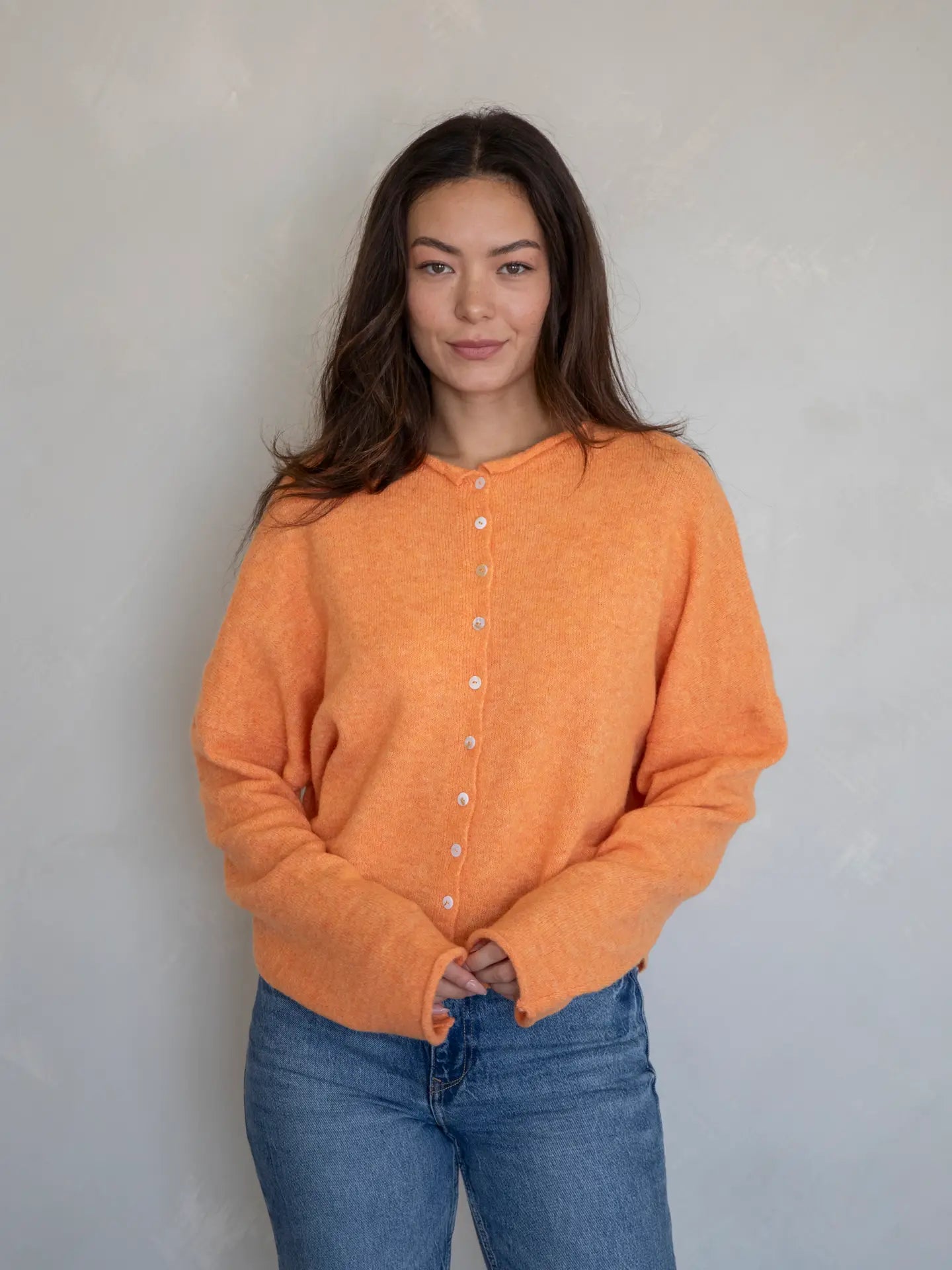Orange Piper Cardigan