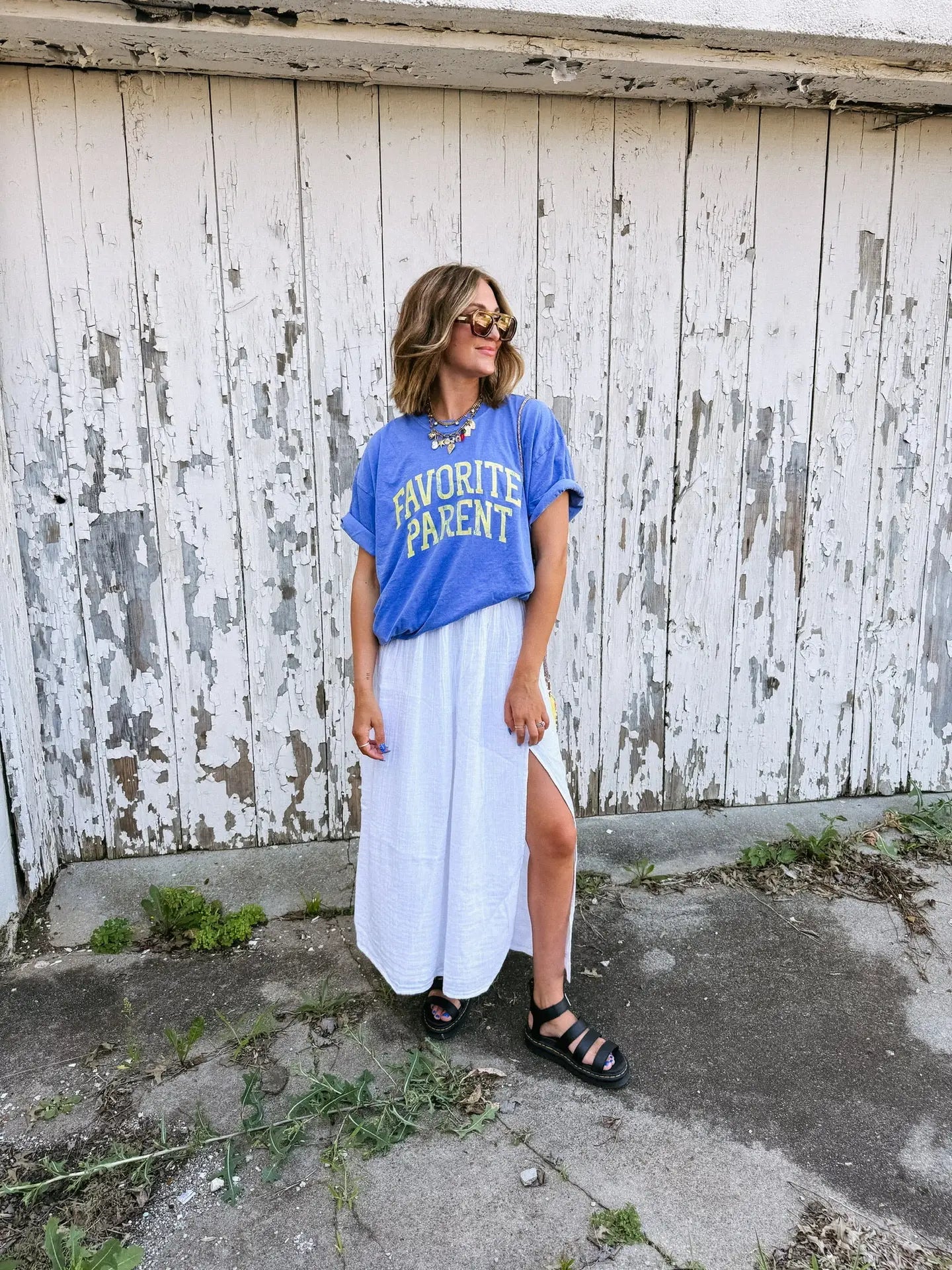 Favorite Parent Graphic Tee - Blue/ Yellow