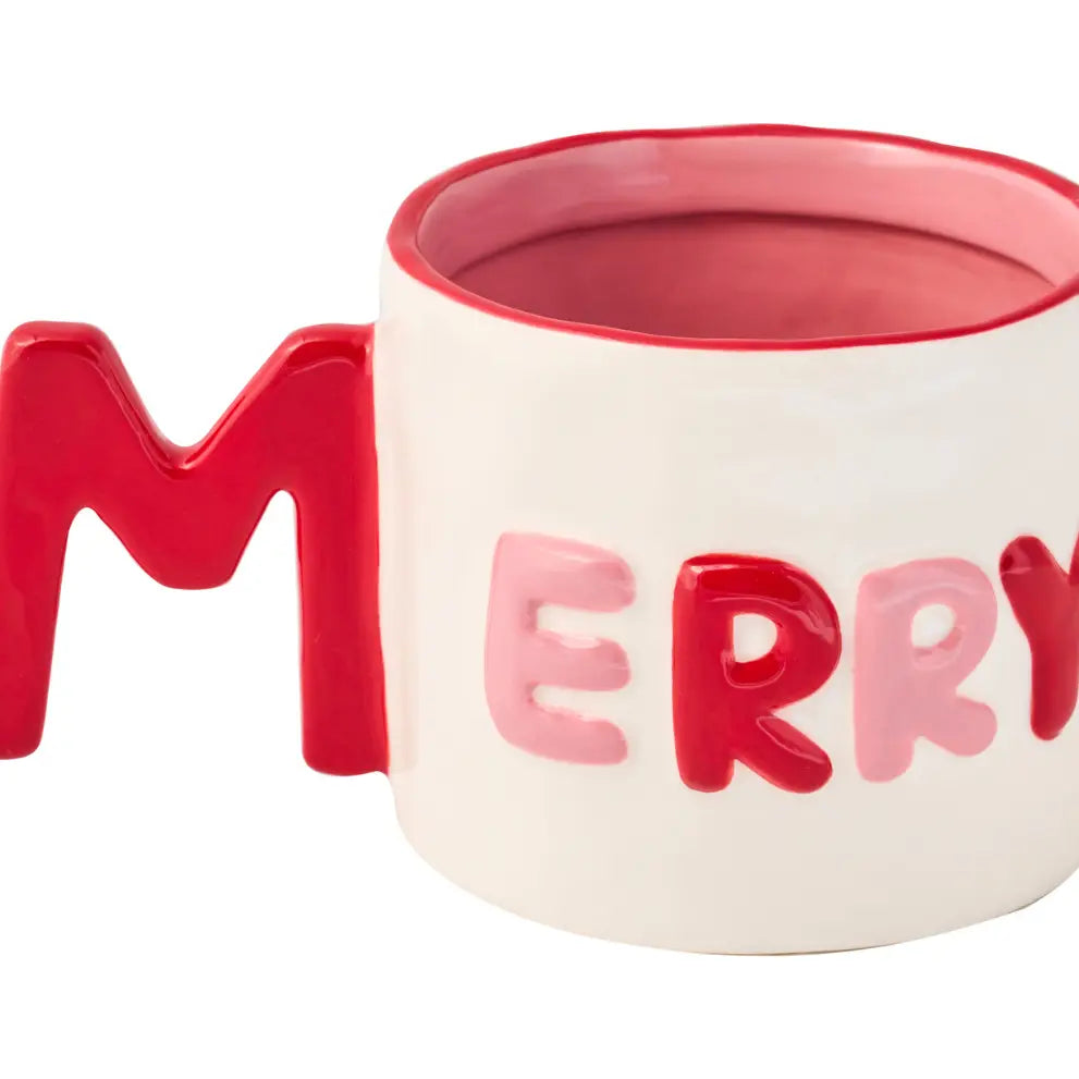 Ceramic Message Mug Merry, 14oz