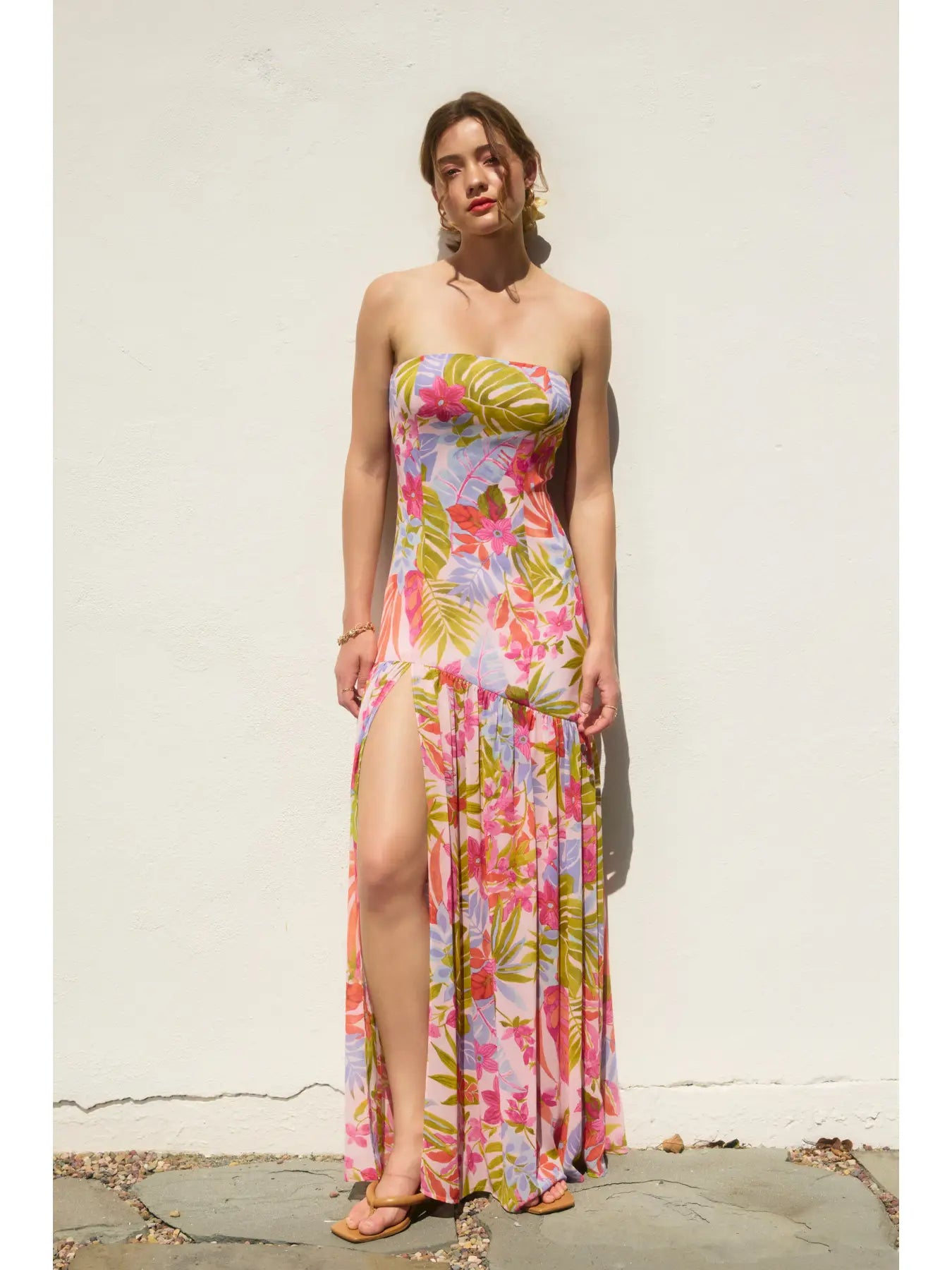 Love Coast Strapless Drop Waist Maxi Dress