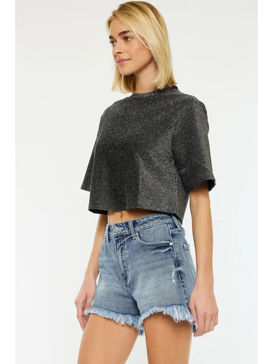 High Rise Mom Fit Denim Shorts