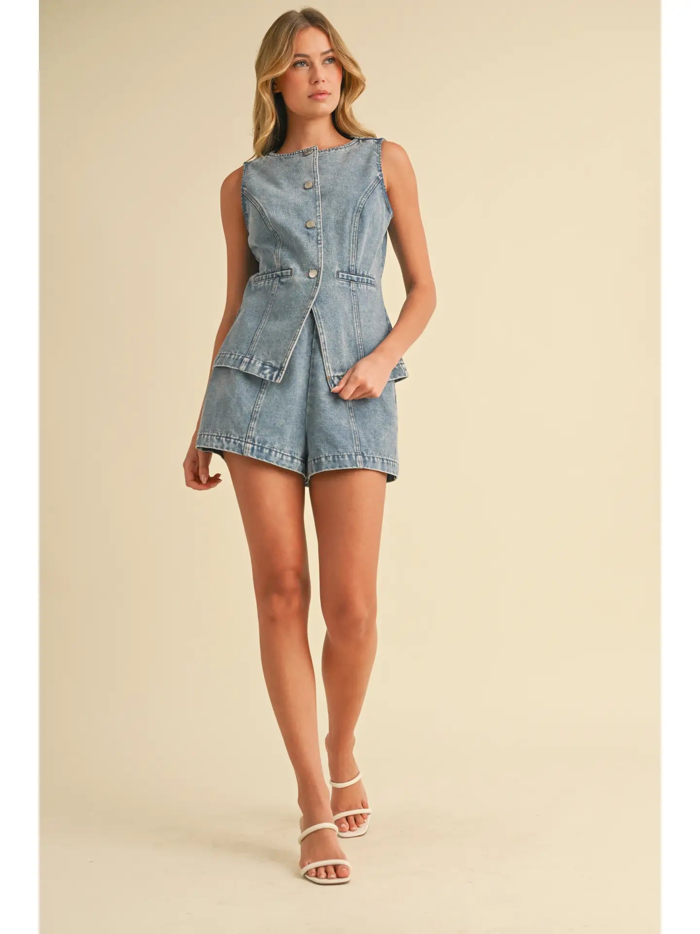Denim Vest Top