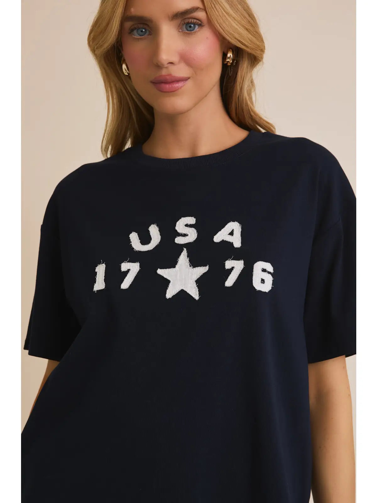 Crew Neck Half Sleeve "USA" T-Shirt