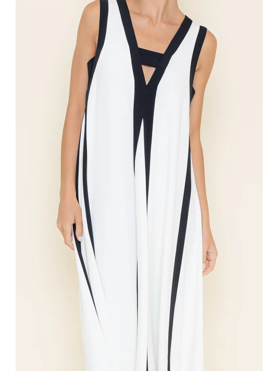 Chic Modern Basic Color Block Loose Fit Maxi