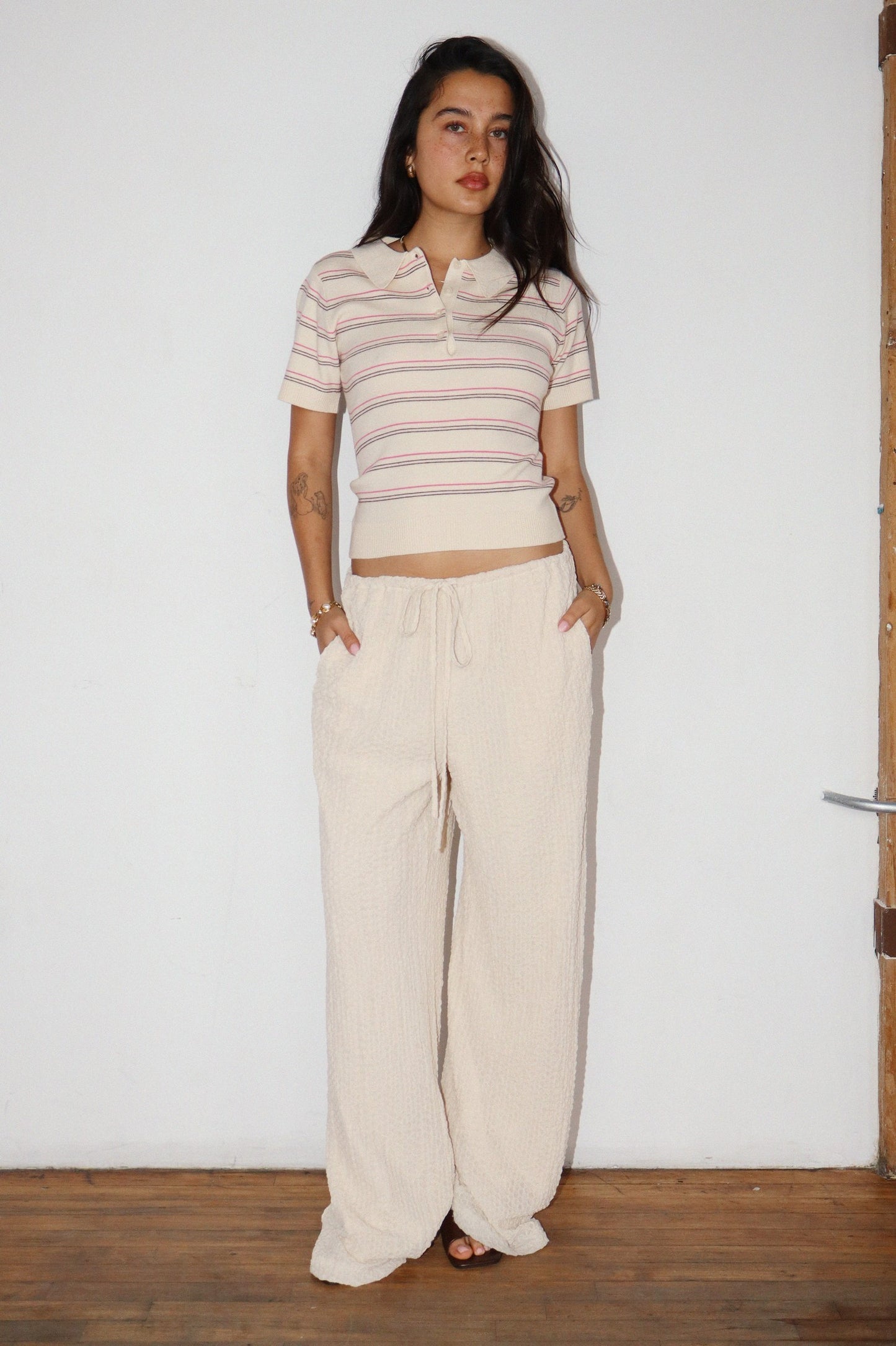 Textured Relaxed Fit Pants