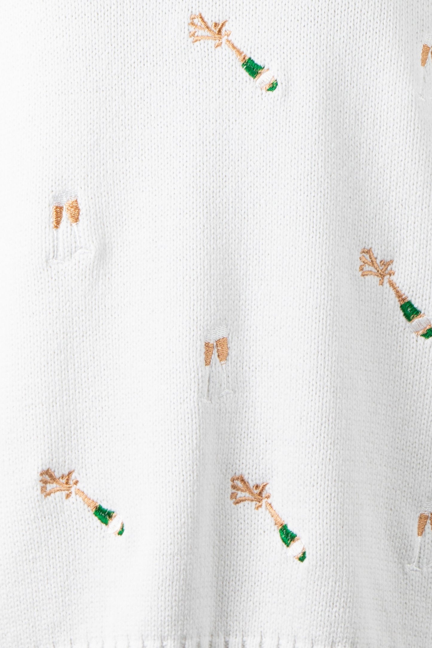 Embroidered Champagne Bottles Sweater Top