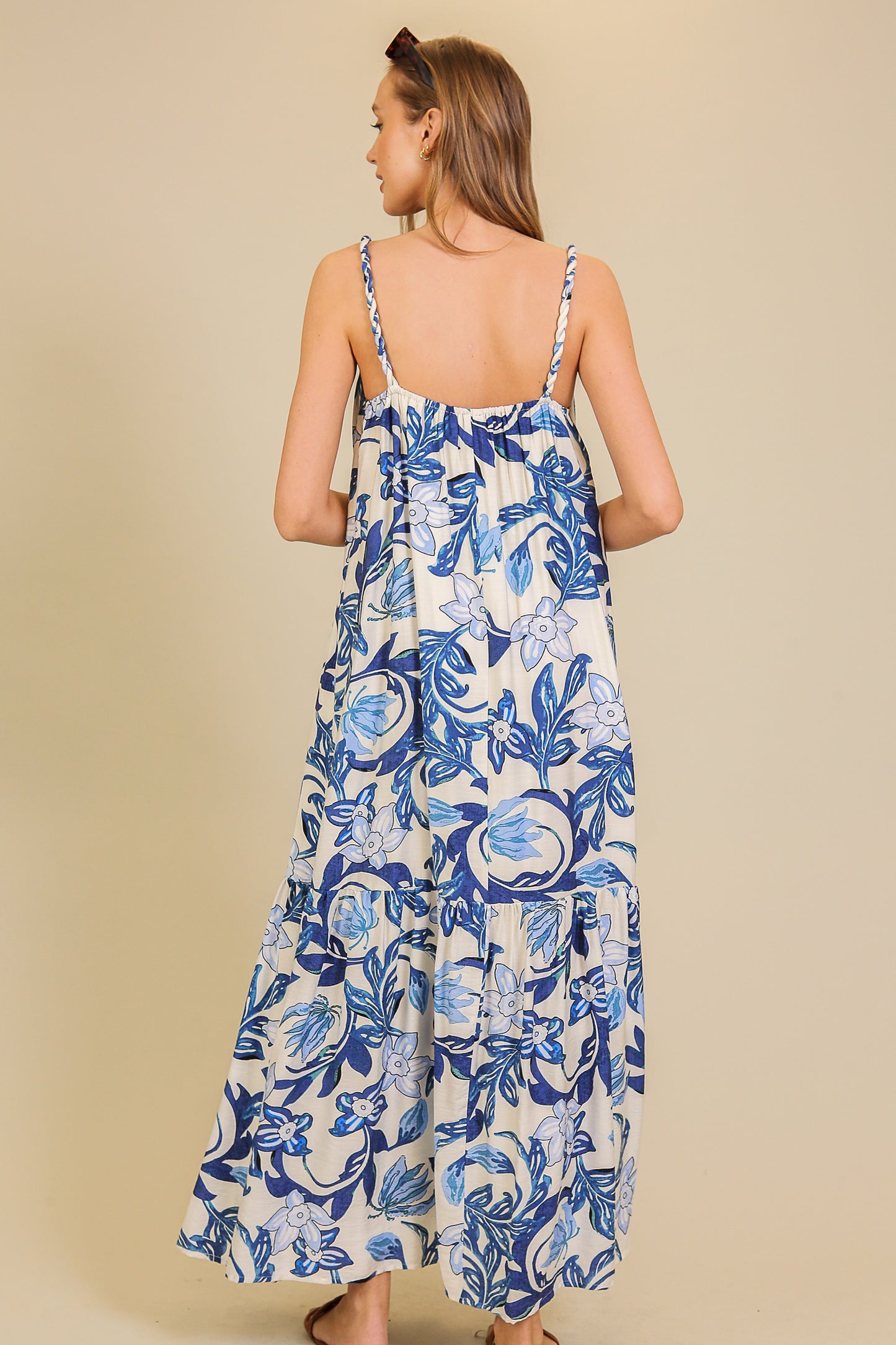 Blue Blooms Maxi Dress