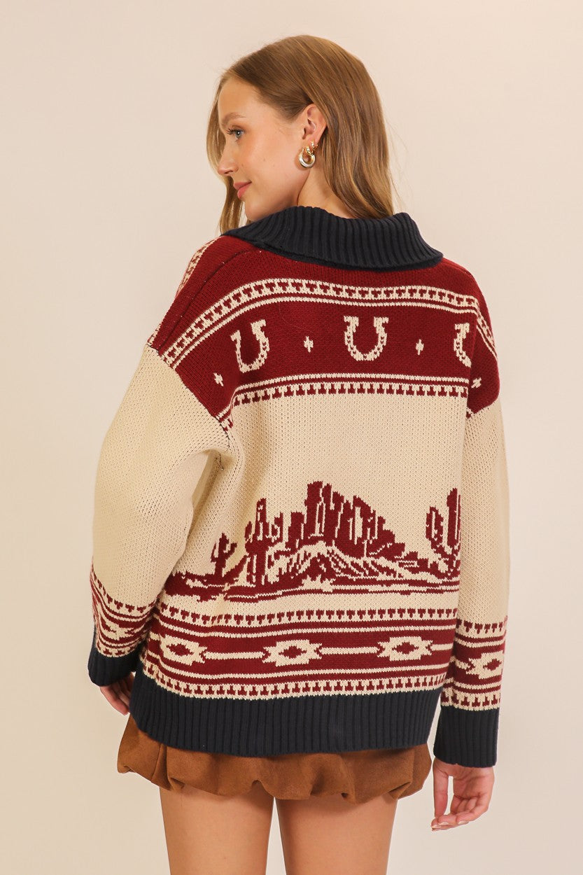Wild West Shawl Collar Cardigan