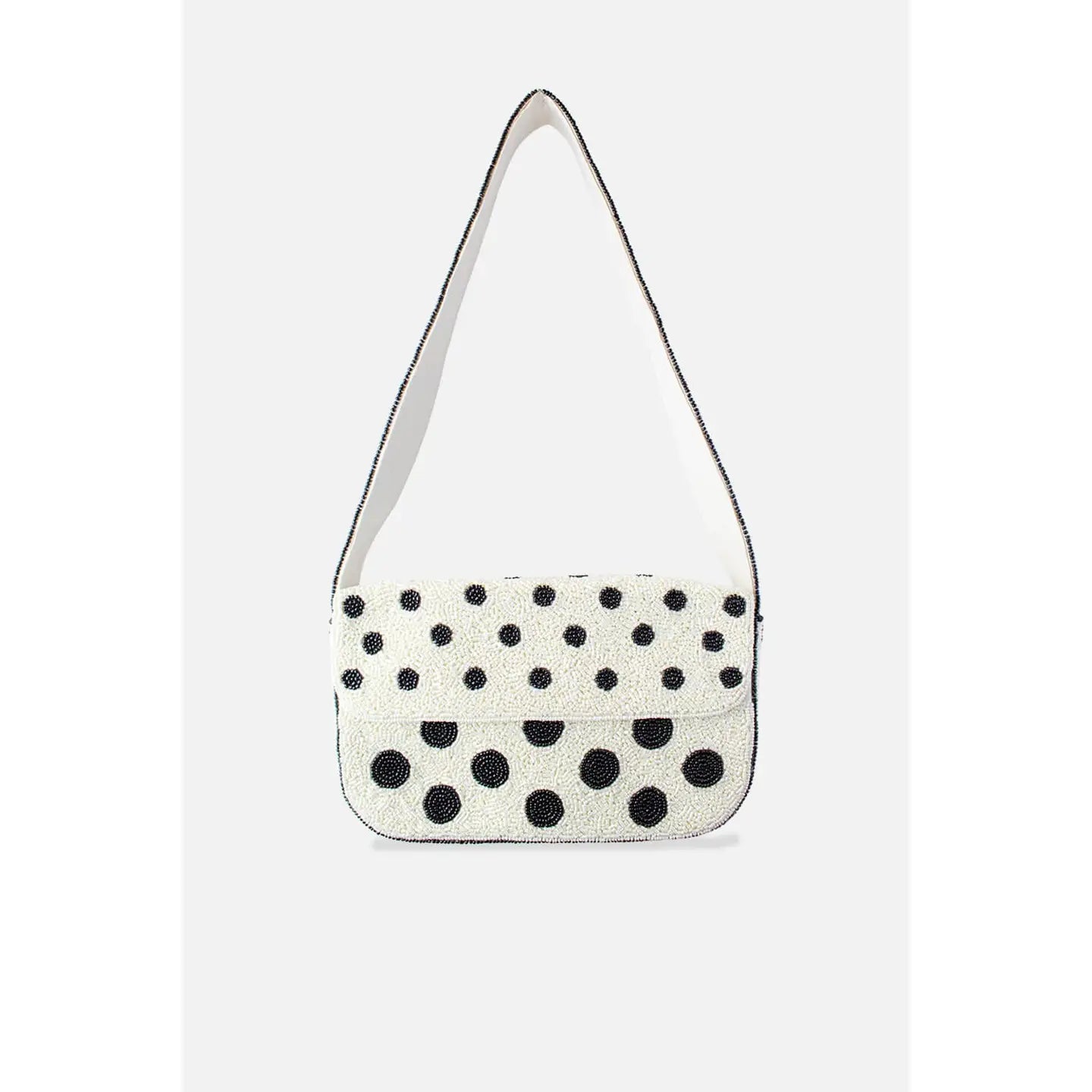 Polka Dot Beaded Shoulder Bag