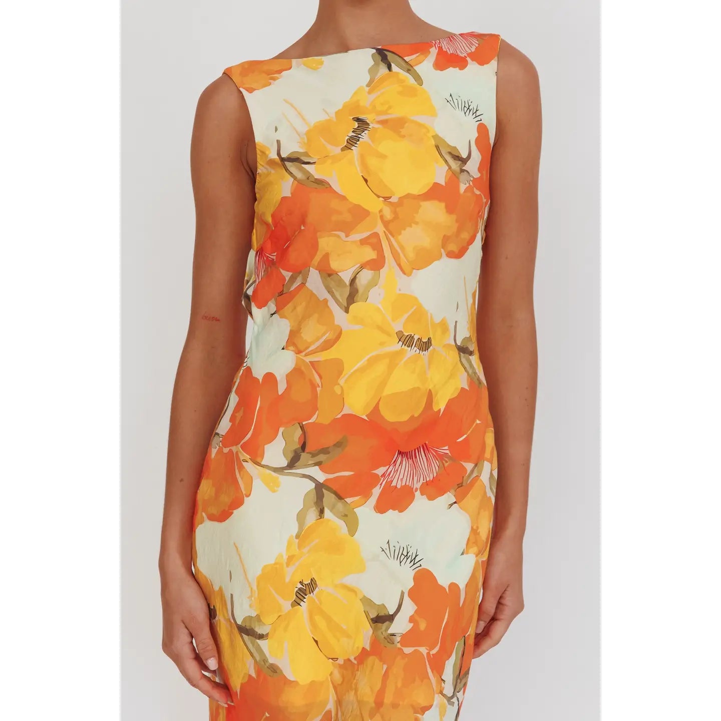 Citrus Bloom Maxi Dress