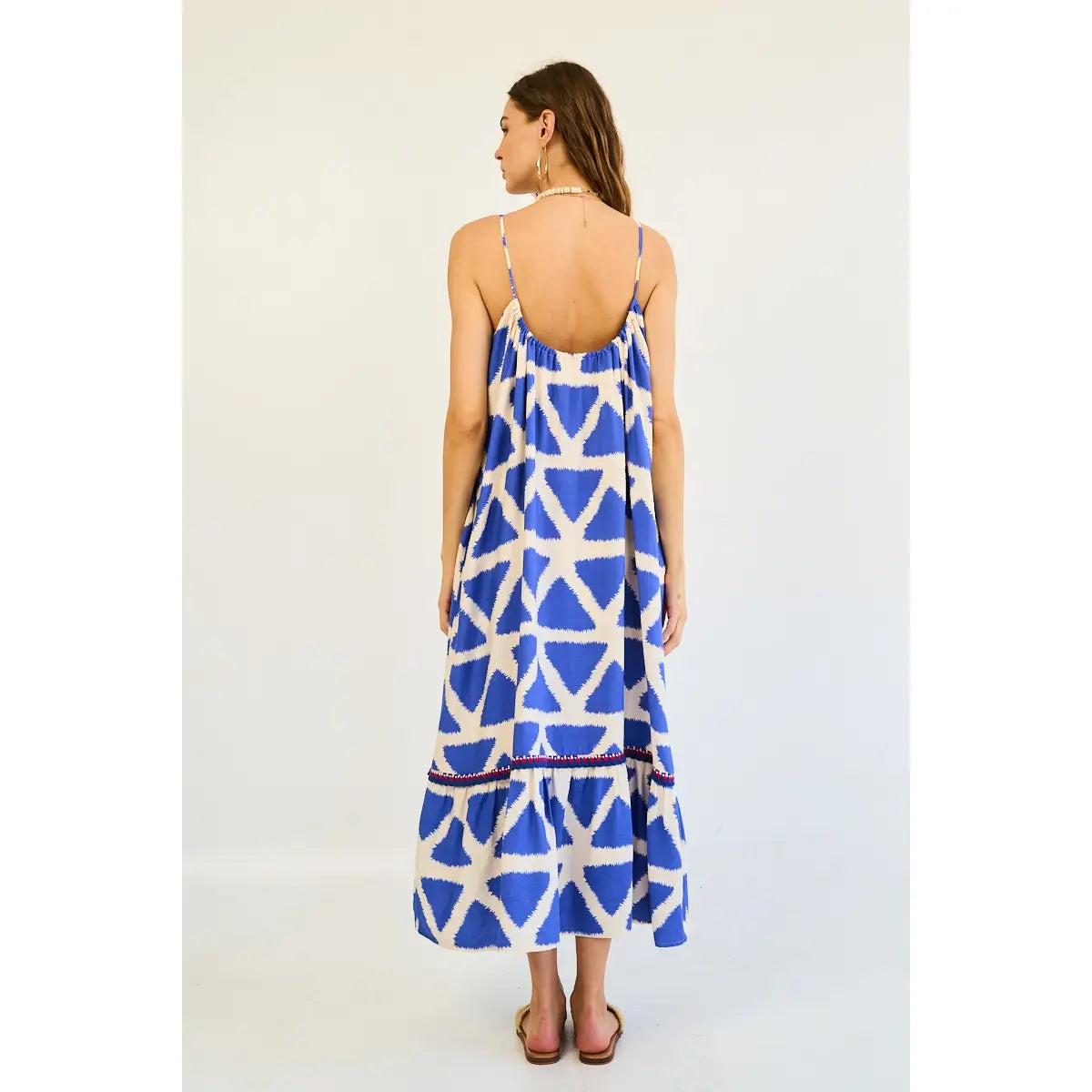 Resort Luxe Geo Print Maxi Dress