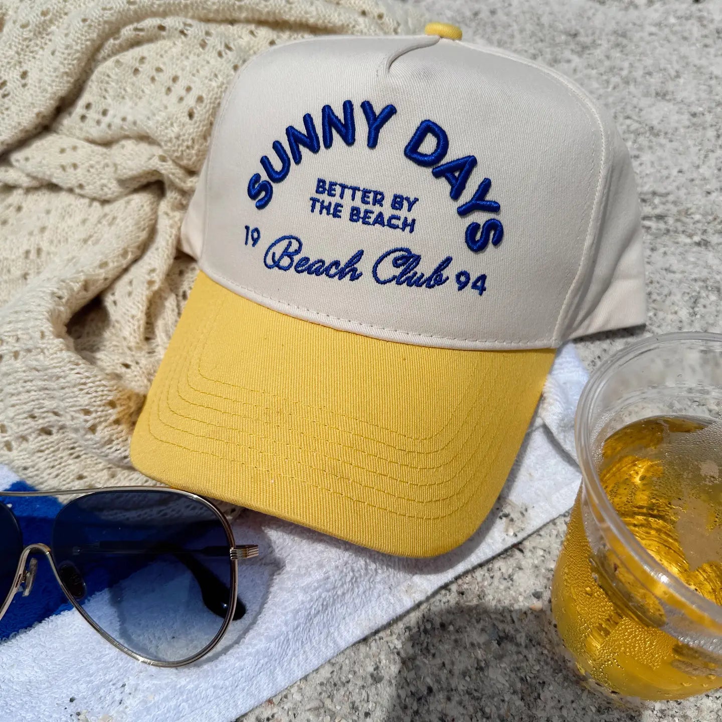 Sunny Days - Yellow Vintage Trucker Hat