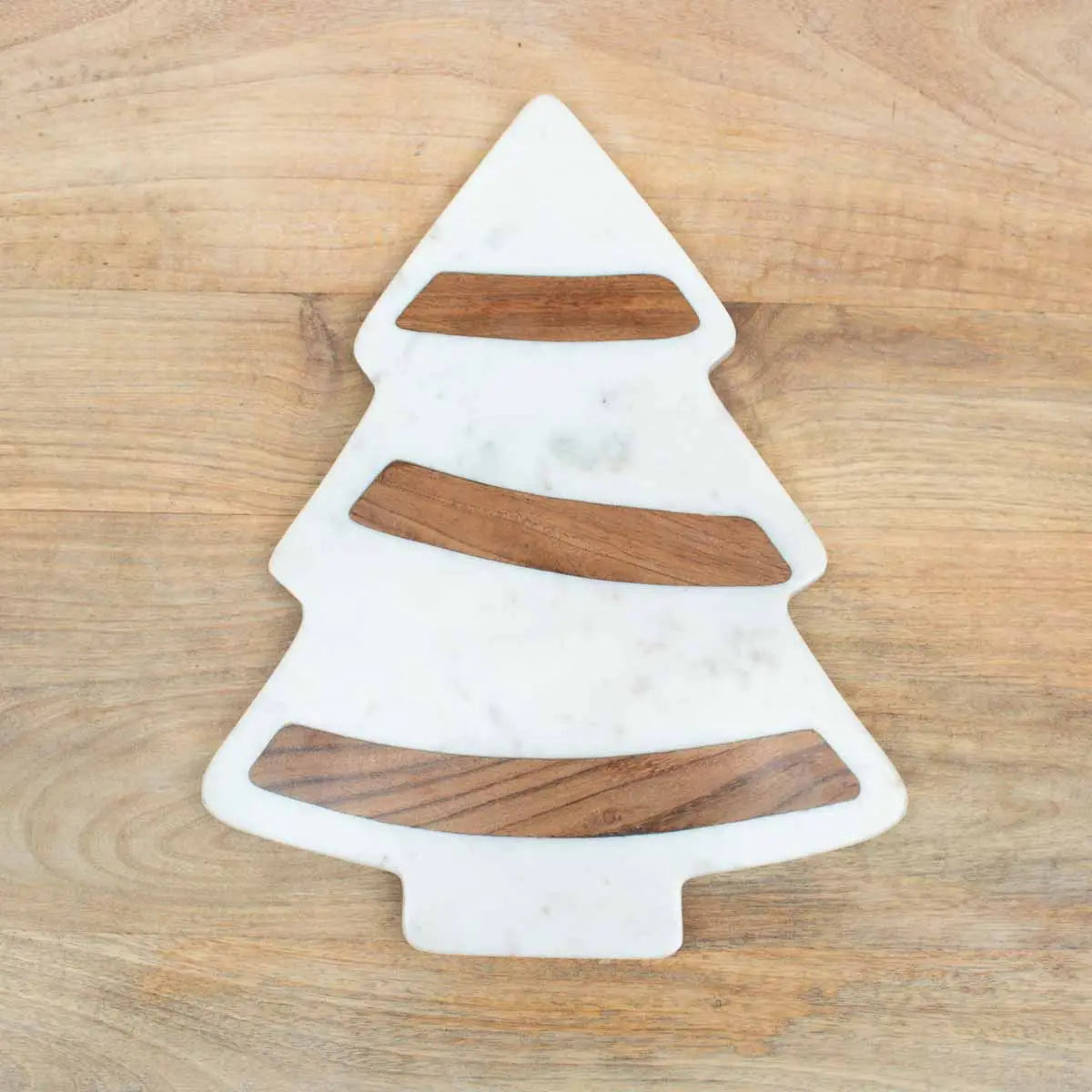 Trim the Tree Serving Board White/Natural 11x14 | Holiday