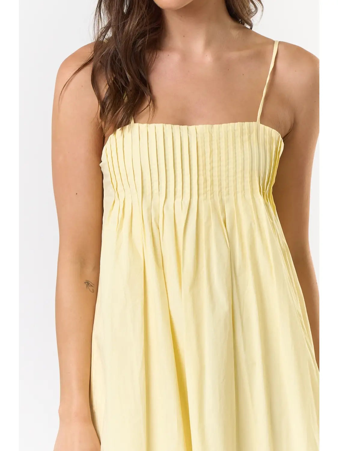 Butter Yellow Pleated Maxi Dress