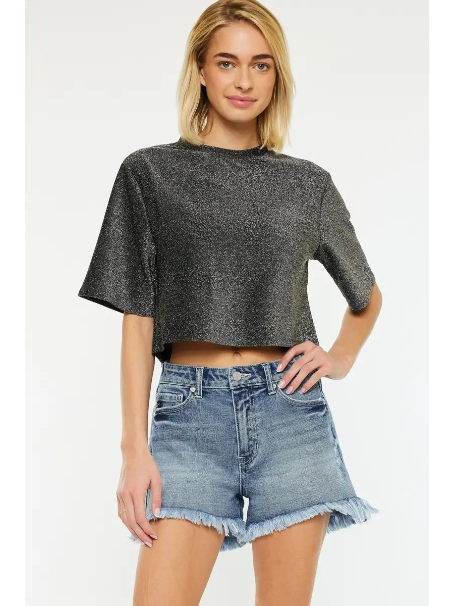 High Rise Mom Fit Denim Shorts