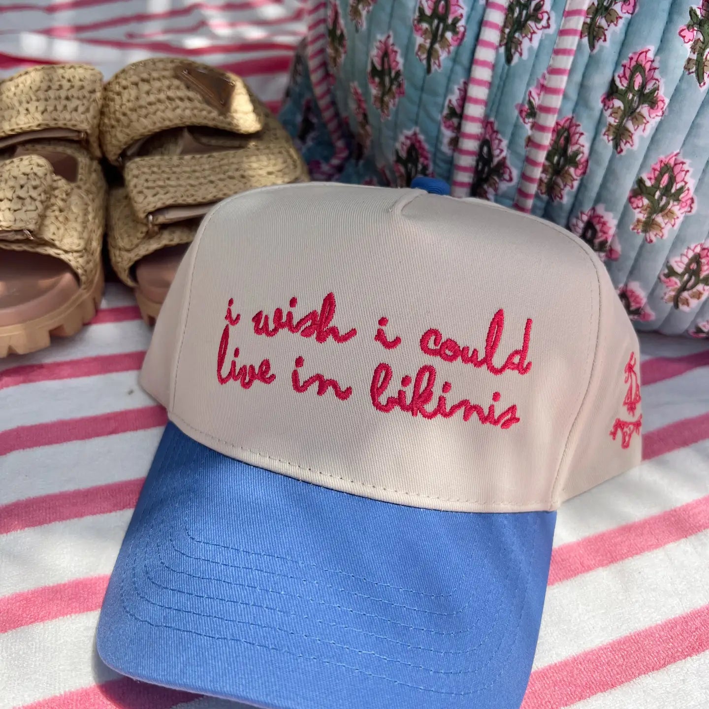 I Wish I Could Live in Bikinis - Periwinkle Vintage Hat