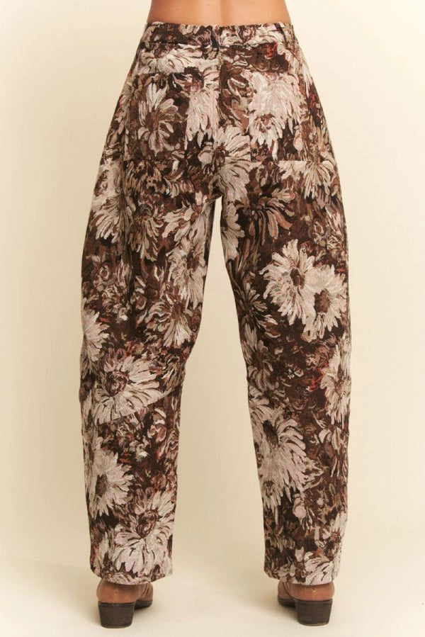 Tapestry Floral Barrel Jeans
