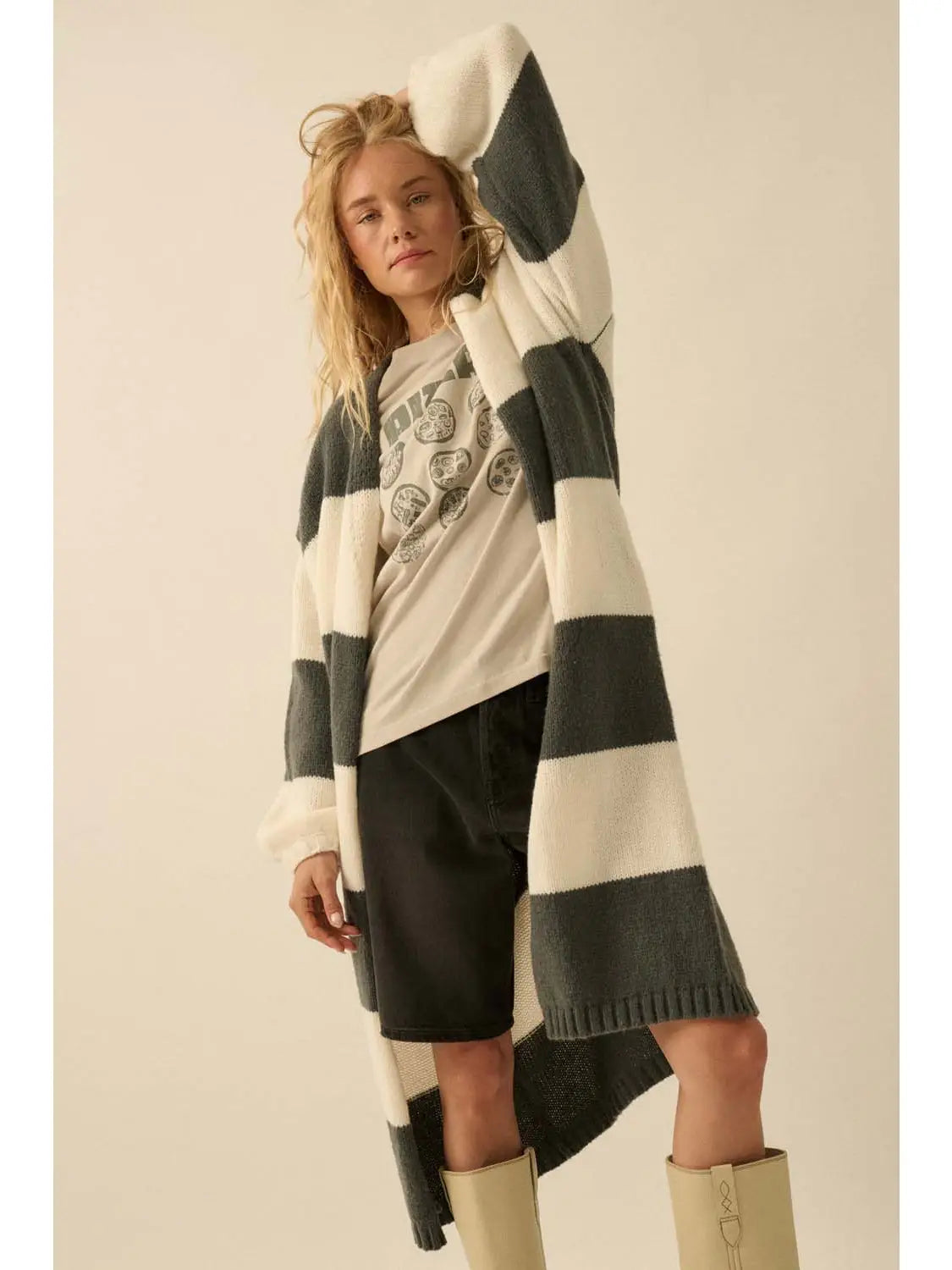 Colorblock Longline Cardigan