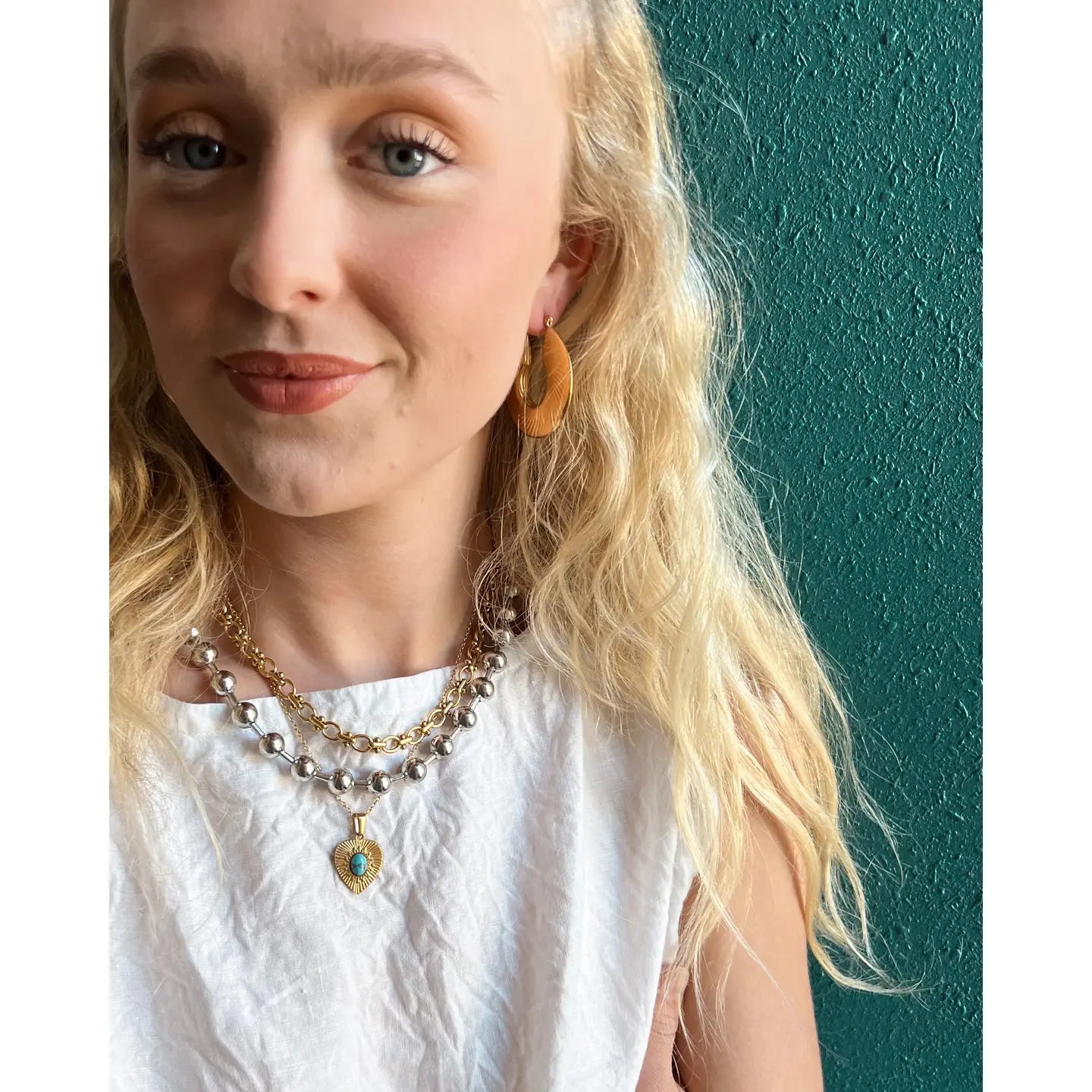 Doris Turquoise Heart Necklace