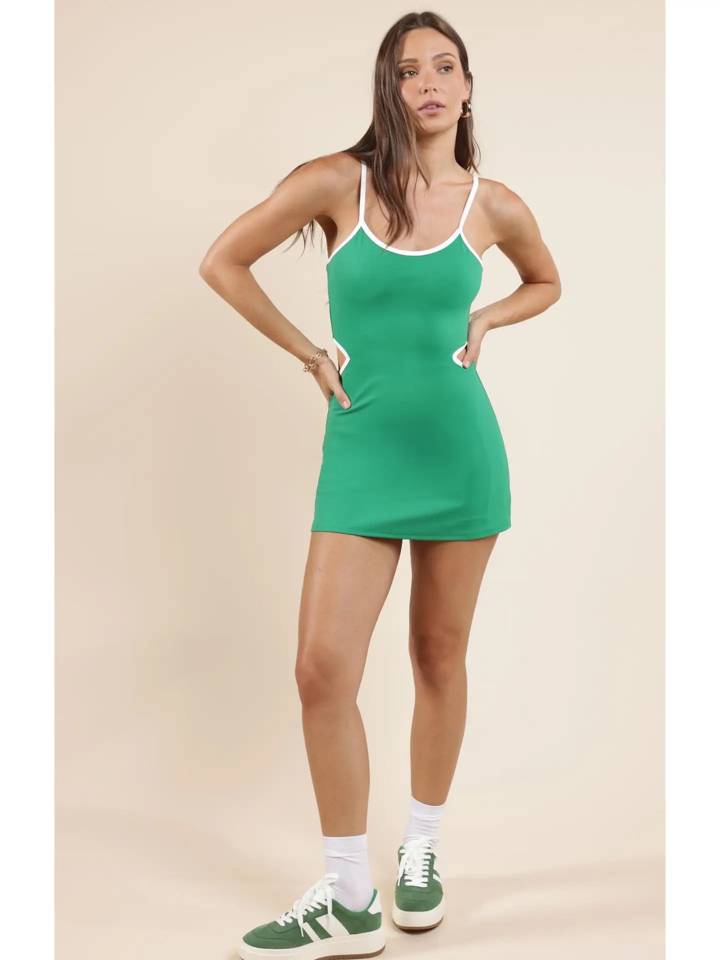 The Masters Sporty Cutout Dress W Short: Green White