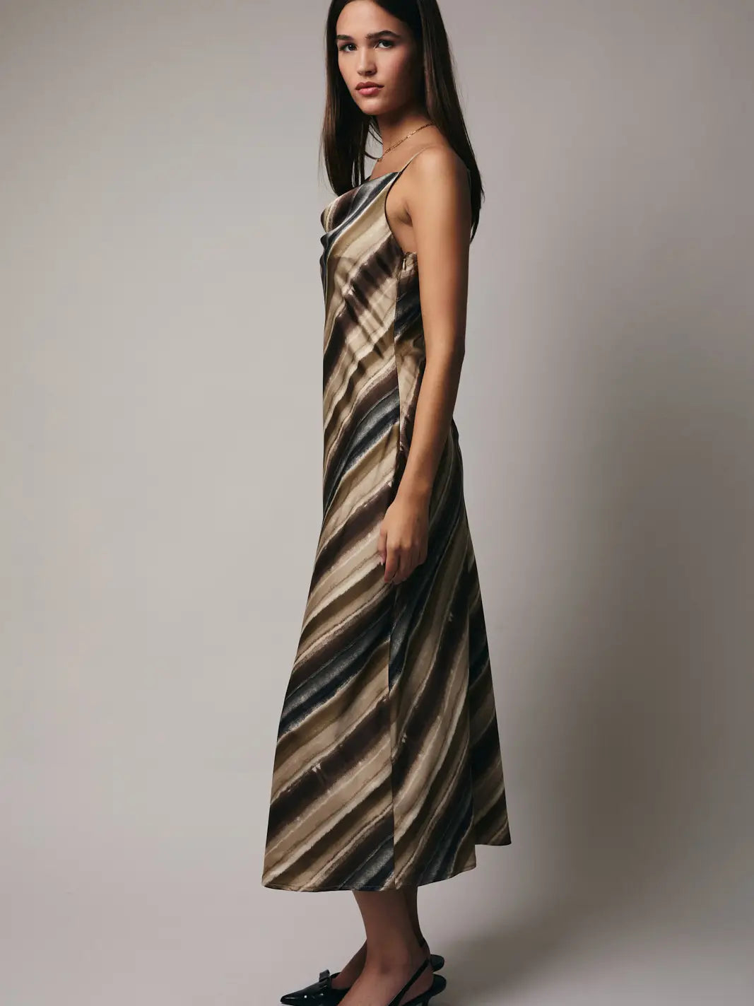 Sleeveless Cowl Neck Slip Dress