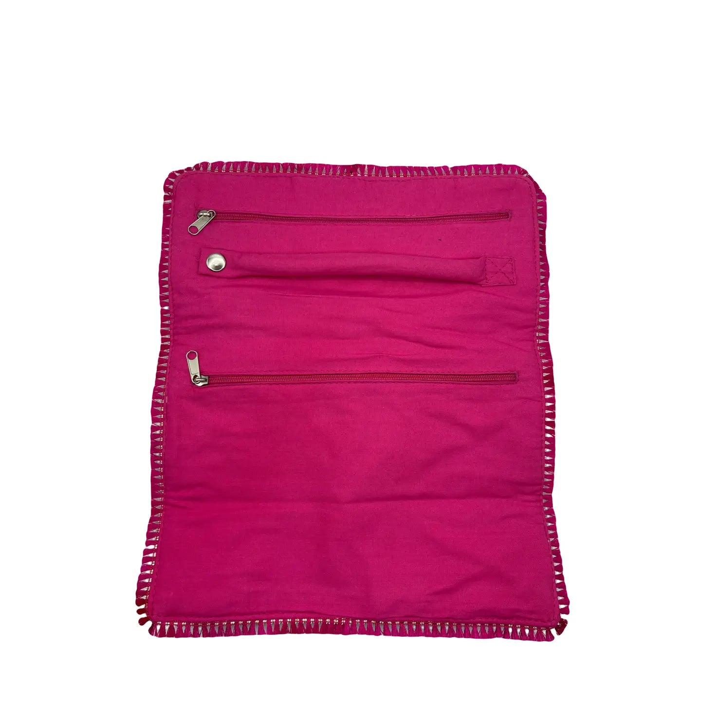 Pretty in Pink Floral Jewelry Roll