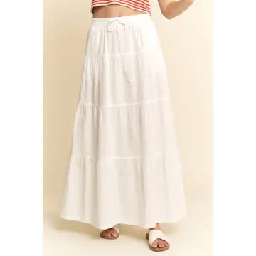 White Linen Maxi Skirt