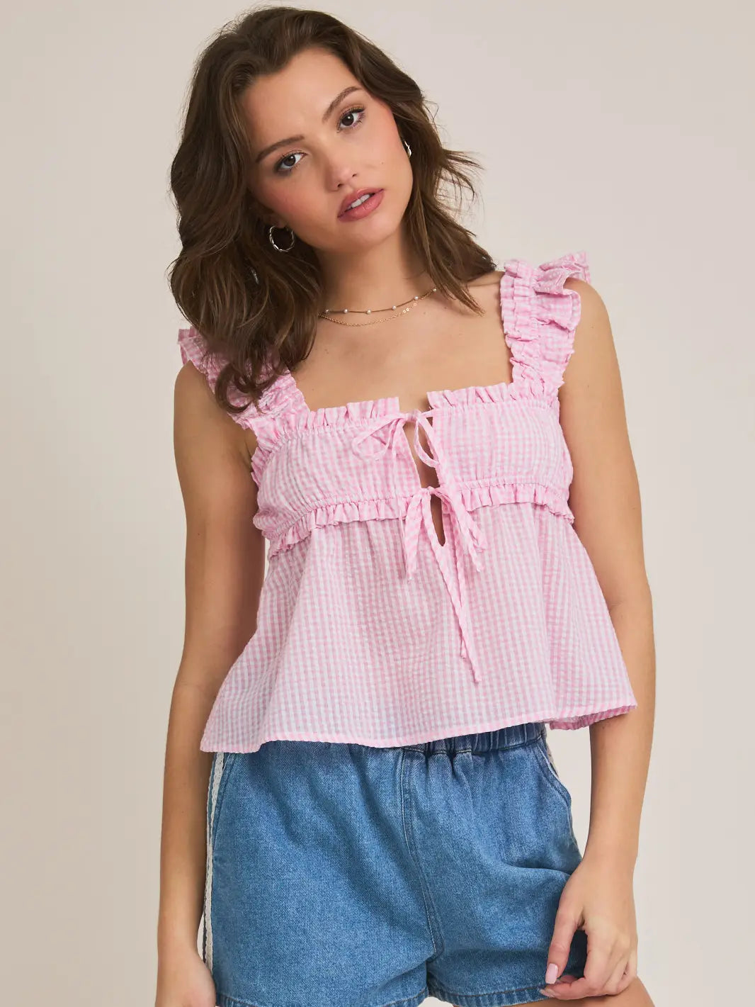 Square Neck Crop Tank Top