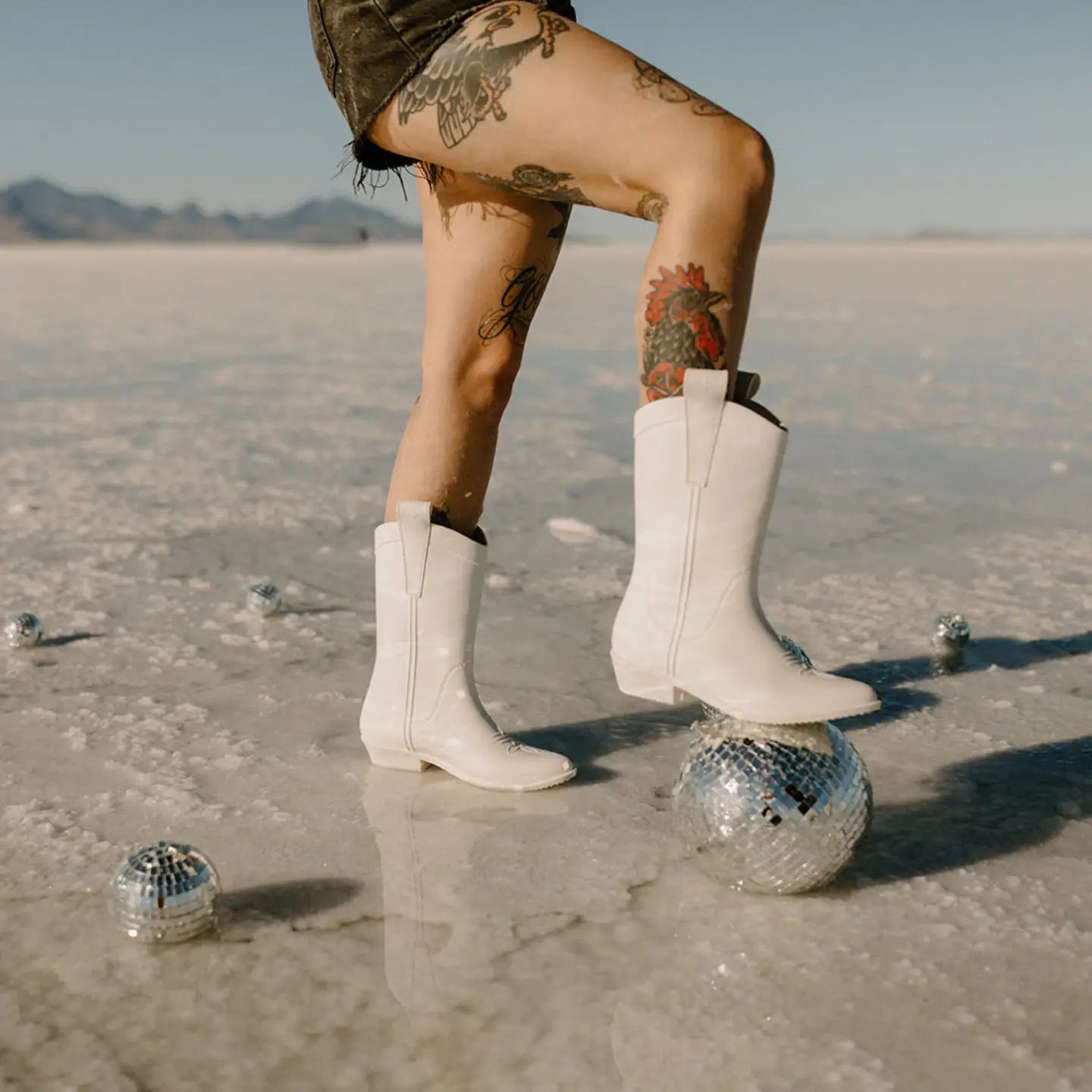 Bone White Adult All Weather Rubber Cowboy Boots
