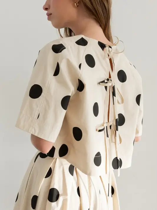 Polka Dot Back-Tie Top