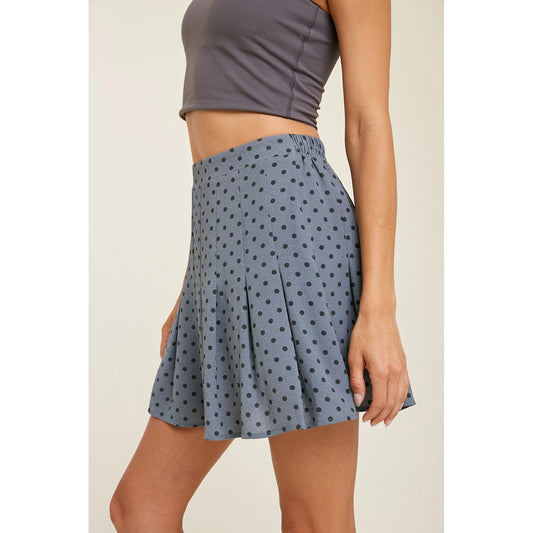 Polka Pleated Skort