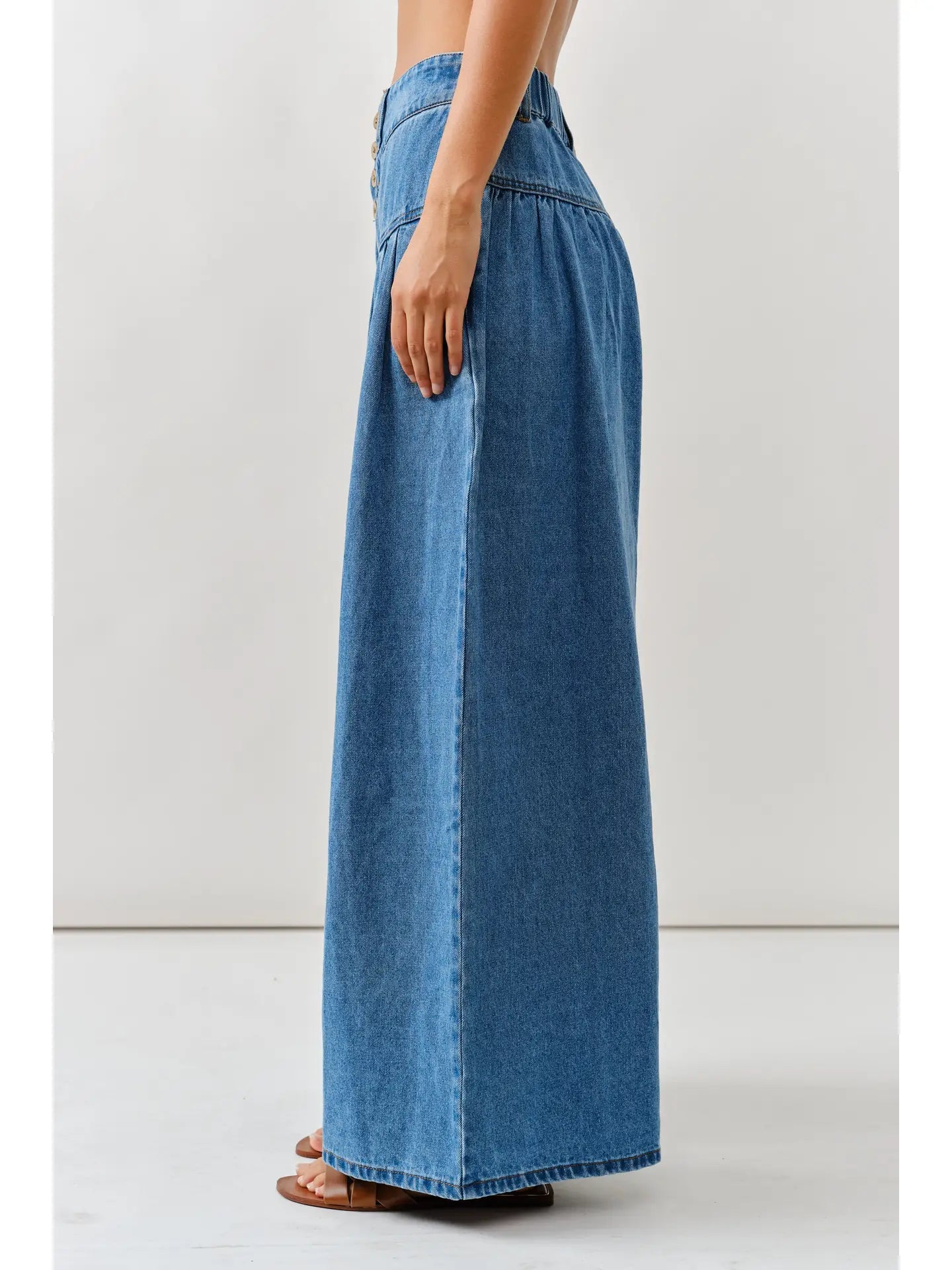 Front Button Down Flare Jeans