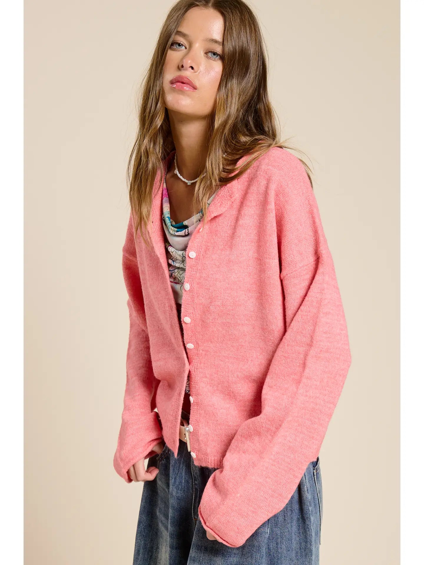 Essential Button Down Cardigan Top