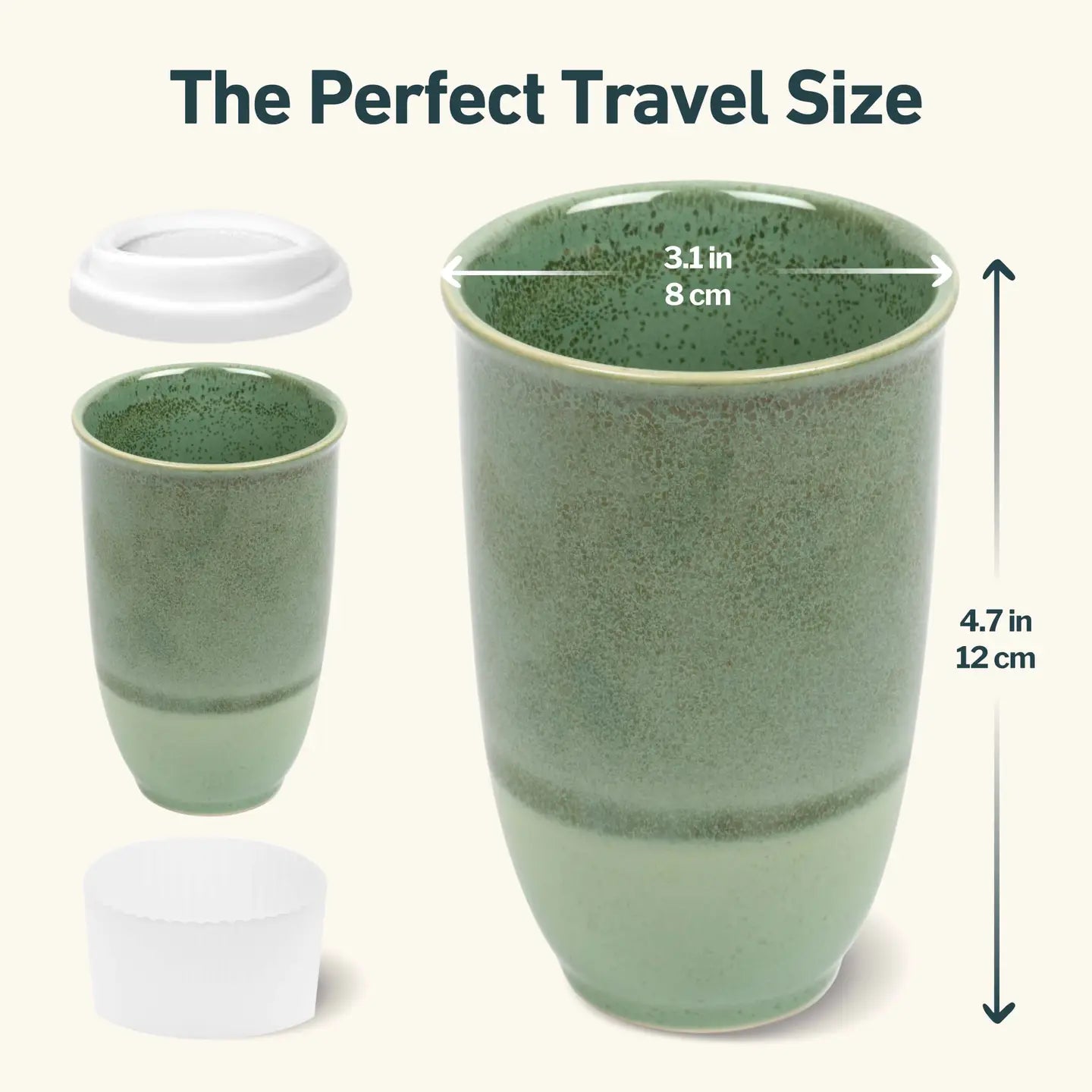 Emerald 12oz Ceramic Travel Mug – Reusable & Stylish