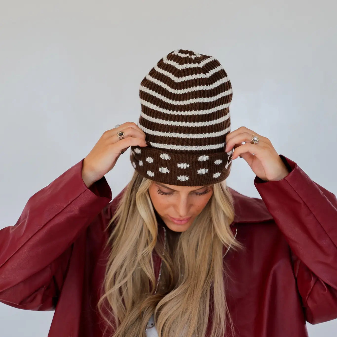 Polka Dot Reversible Beanie