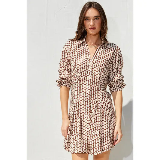 Fall Printed Shirt Dress