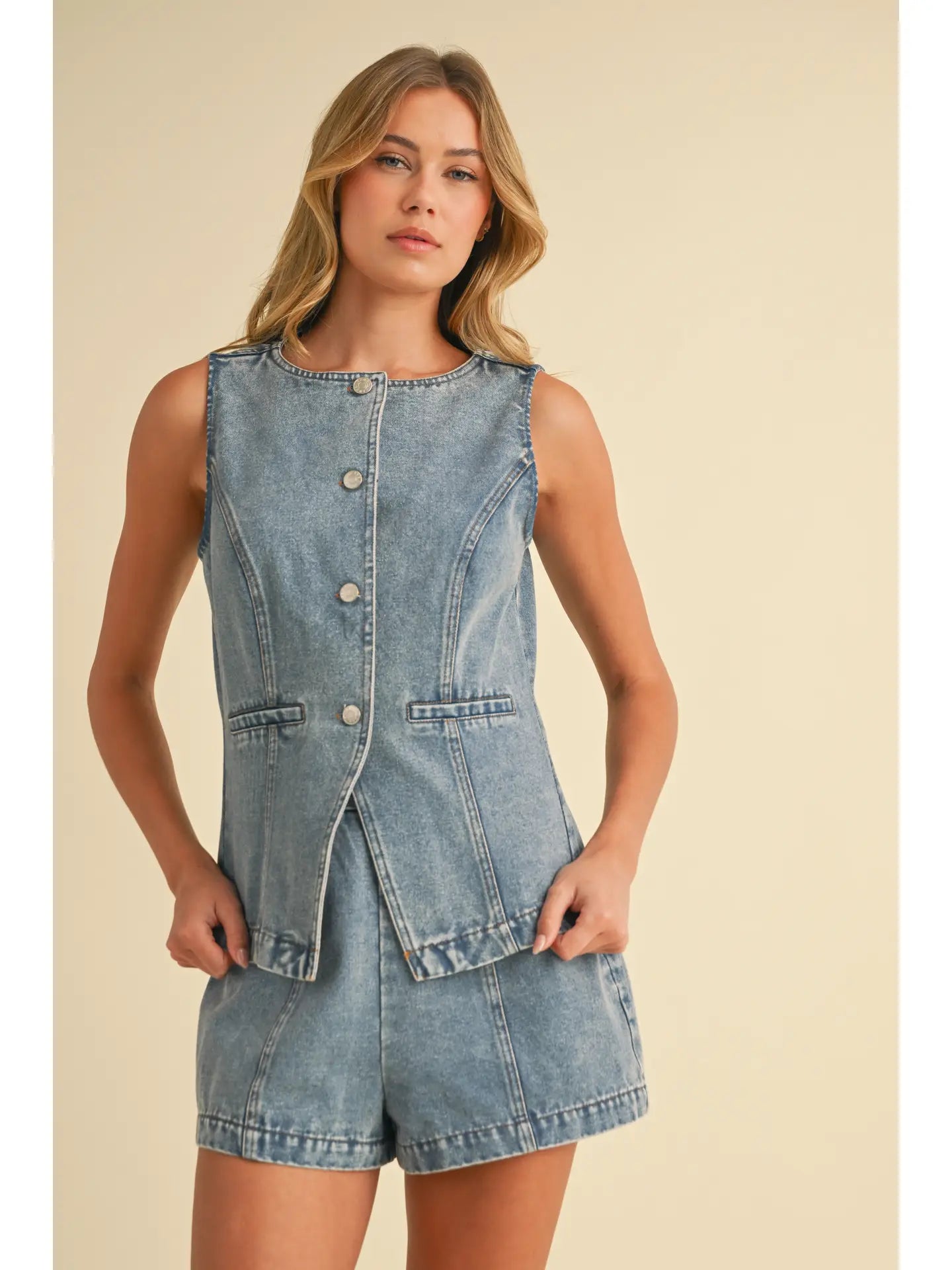 Denim Vest Top