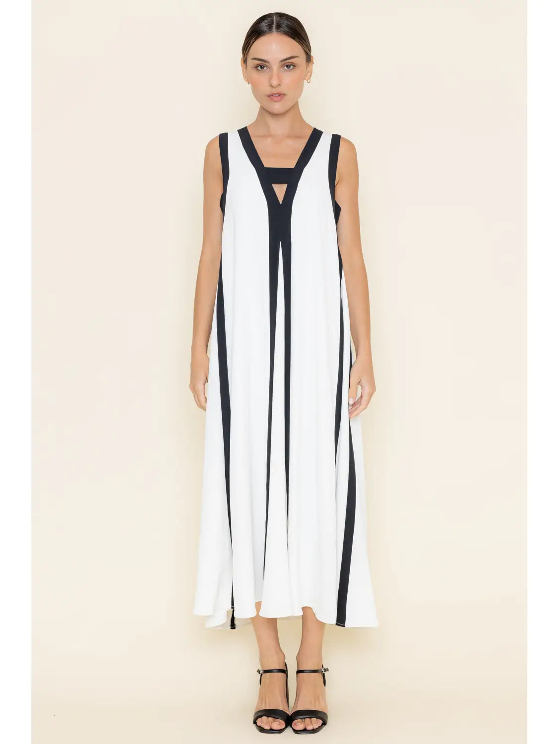 Chic Modern Basic Color Block Loose Fit Maxi
