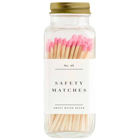 Pink Safety Matches, 60 Count - Home Decor & Gifts