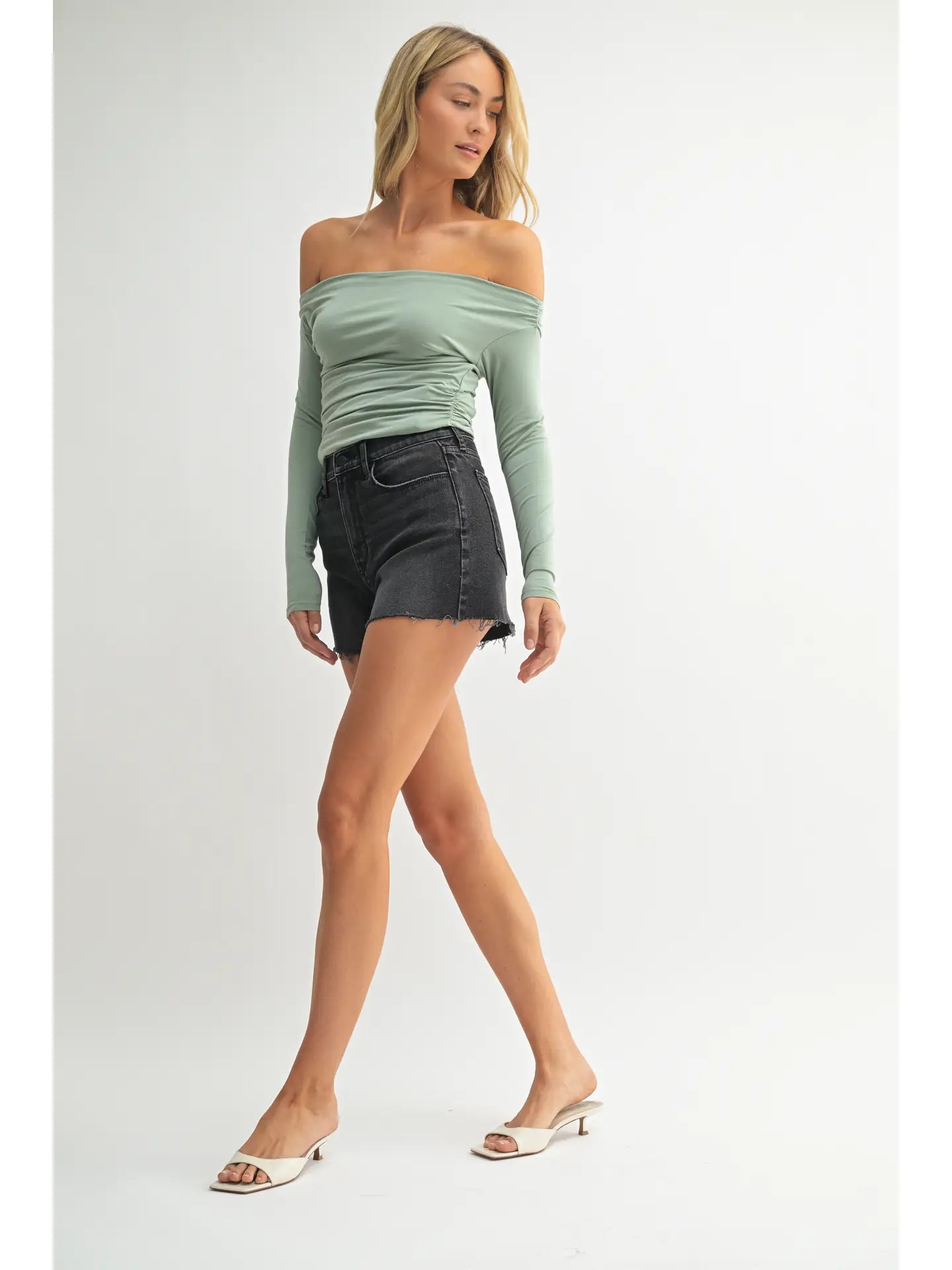 Black Denim Soft & Stretchy High Rise Short