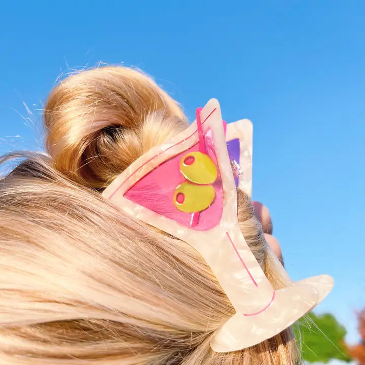 Say Cheers Martini Hair Claw Clip