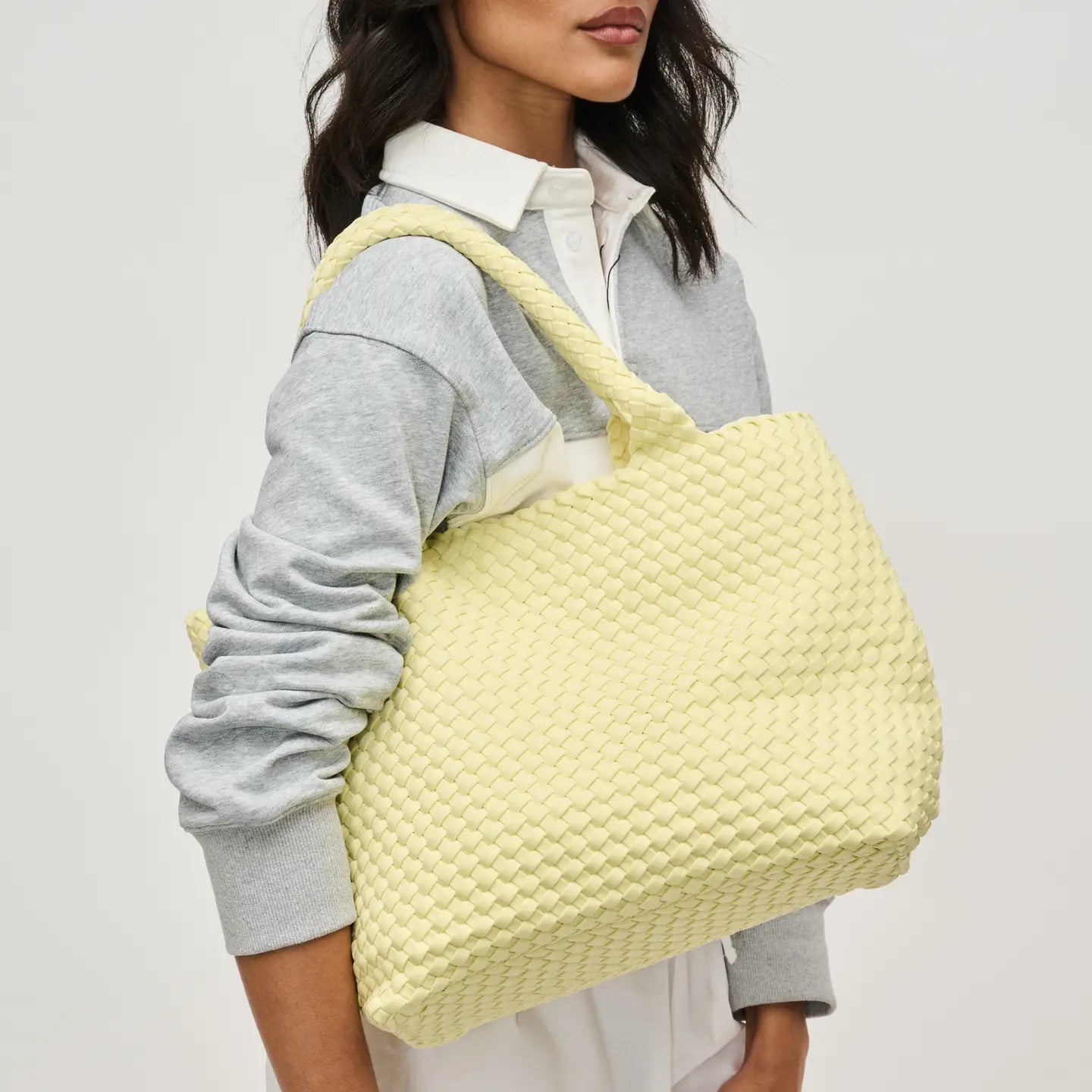 Butter Medium Woven Neoprene Tote