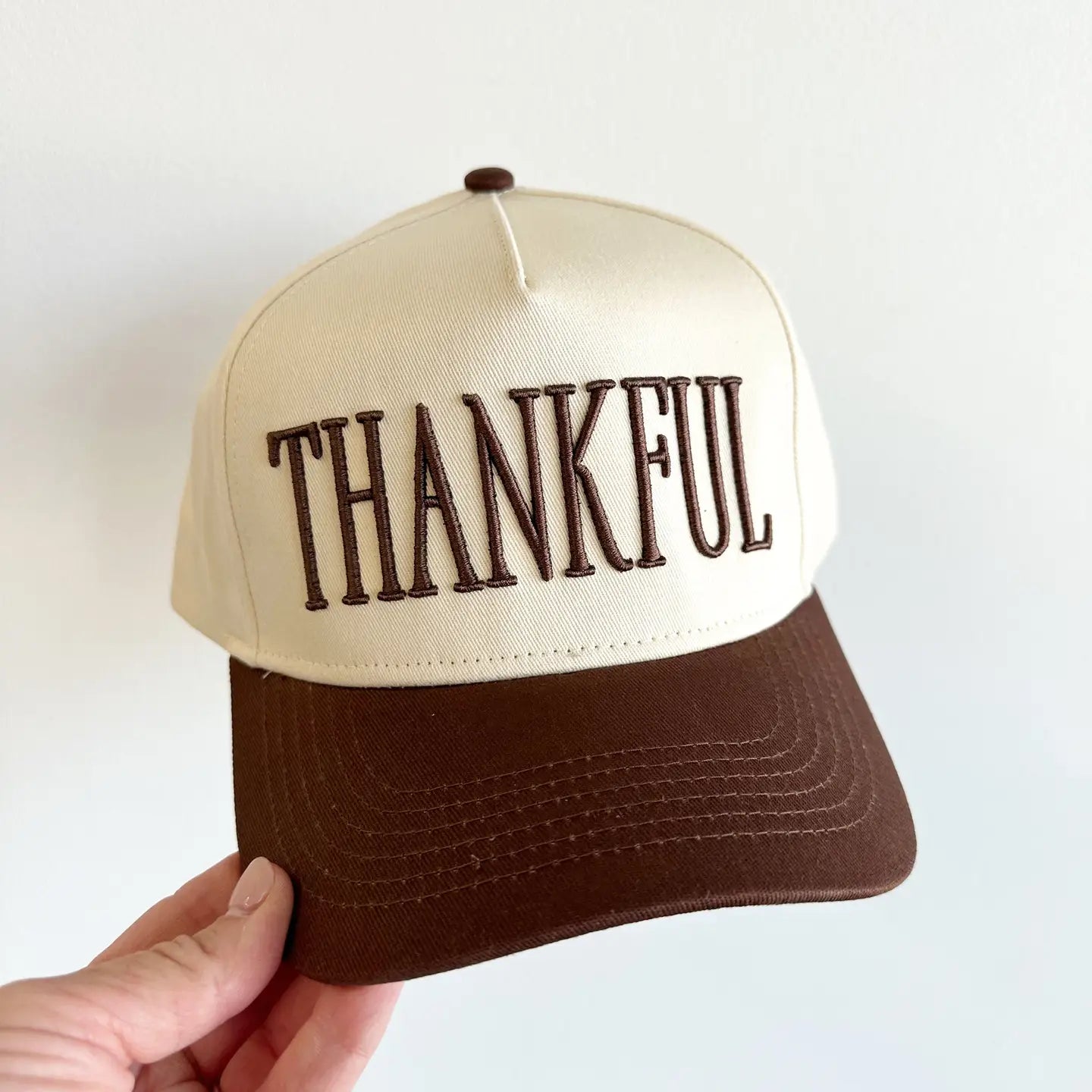 Thankful Vintage Trucker Hat-Brown