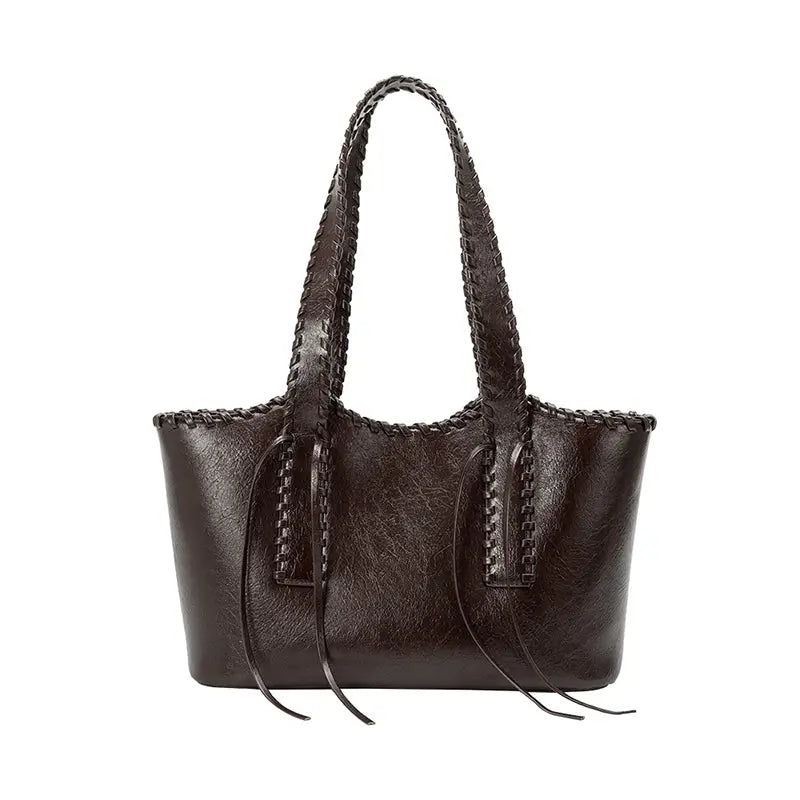 Phoebe Espresso Recycled Vegan Shoulder Bag - Melie Bianco