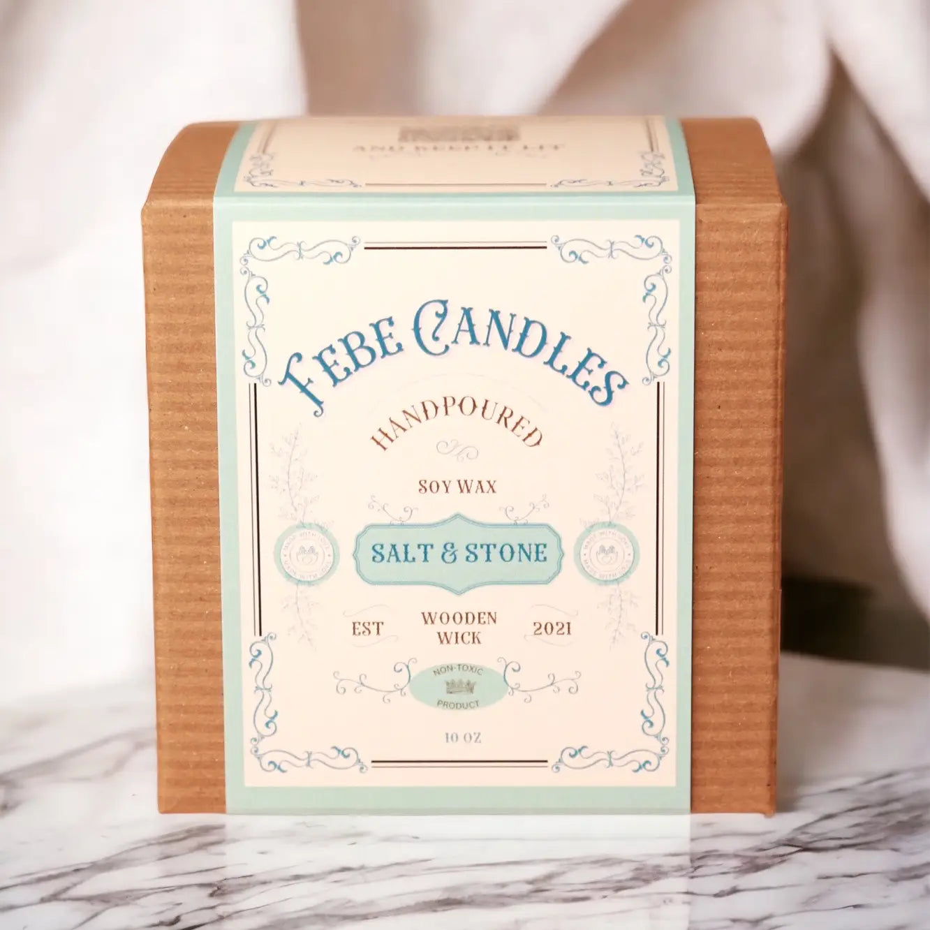 Salt & Stone - Oakmoss + Lavender 10 oz Gold Glass Candle