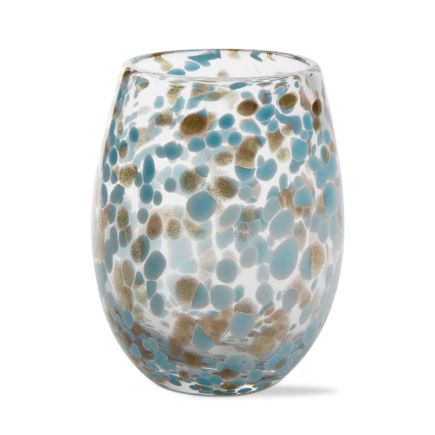 Confetti Stemless Wine Glass - Aqua