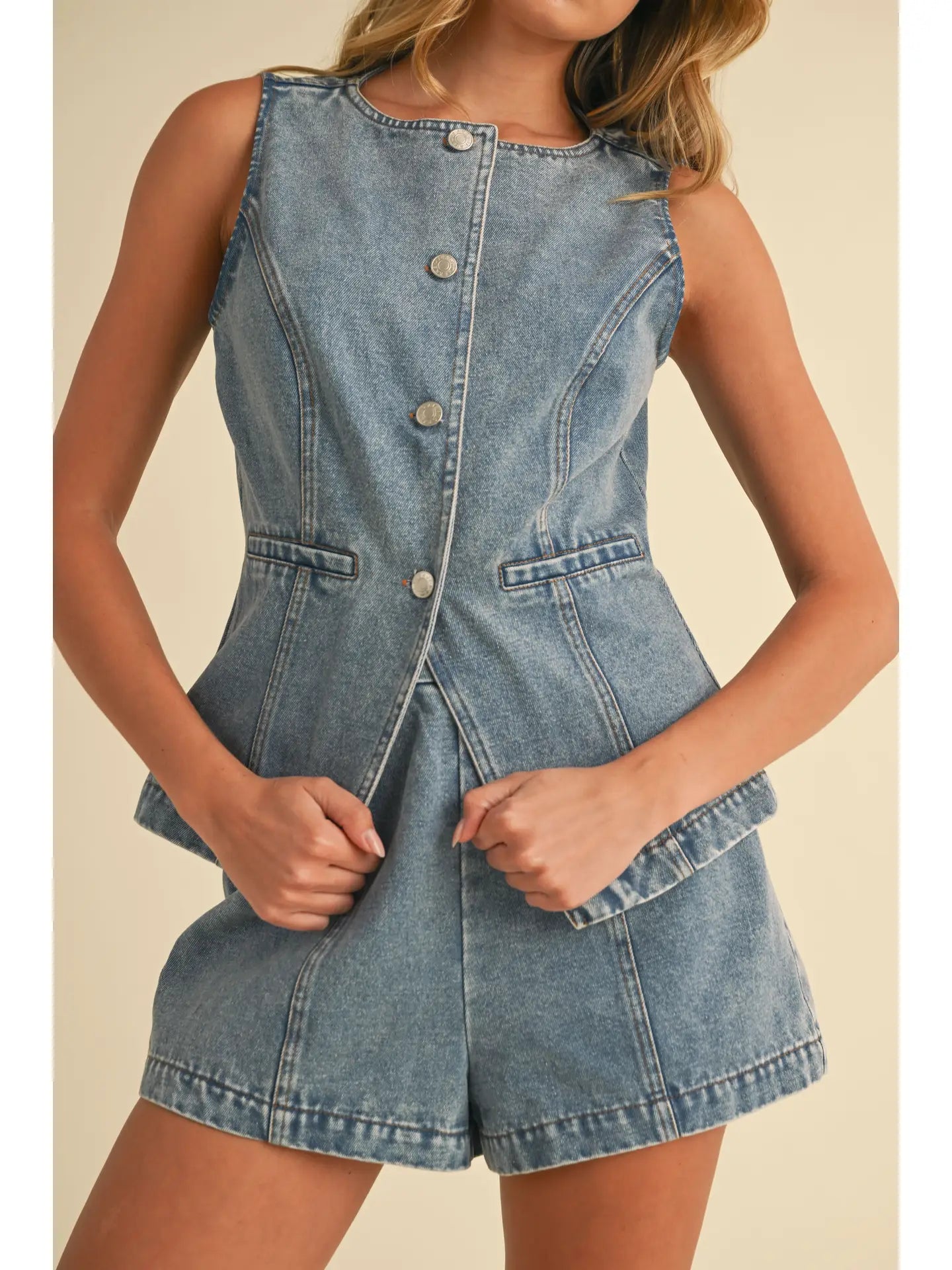 Denim Vest Top