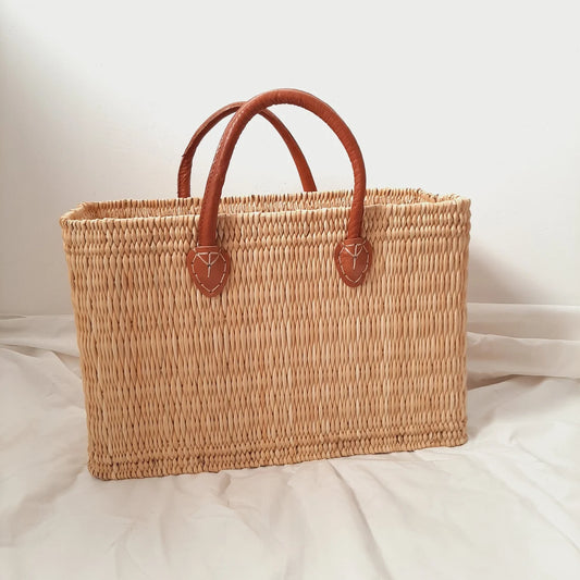 Straw Market Basket Bag
