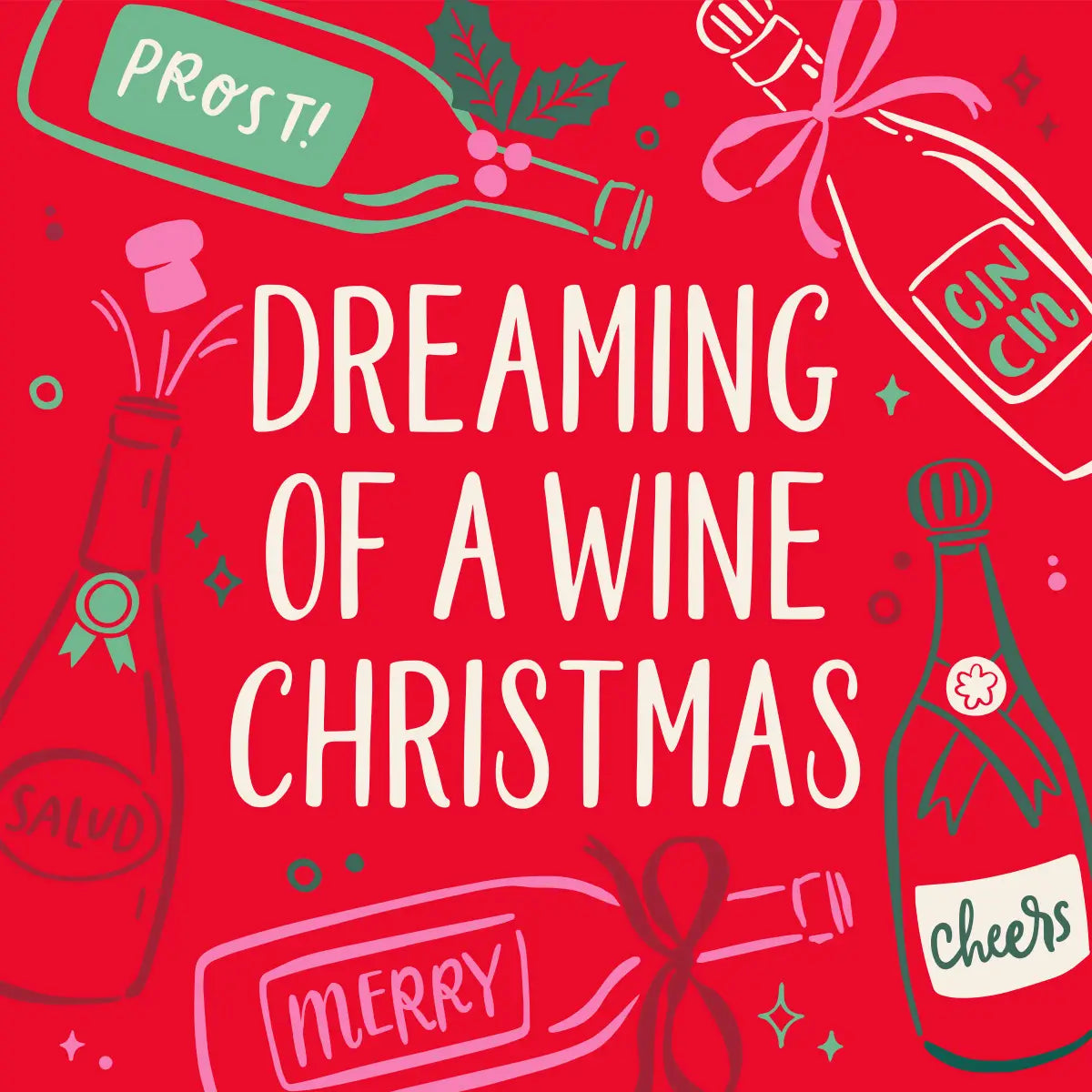 Funny Christmas Cocktail Napkins | Wine Christmas