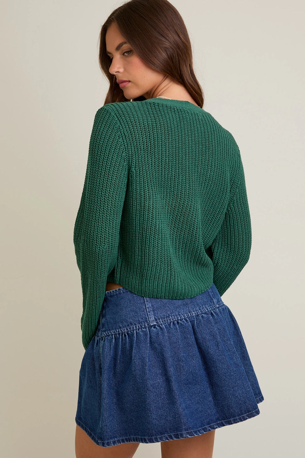 V-Neck Bell Sleeve Cardigan